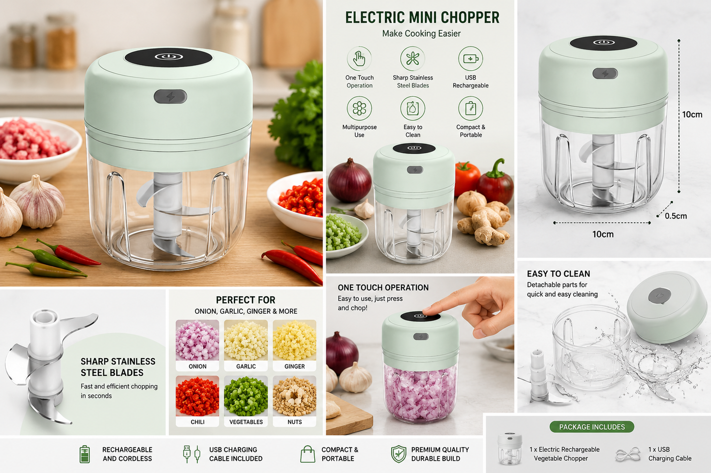 Electric Rechargeable Vegetable Chopper